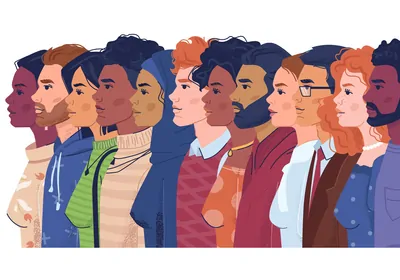 illustration of people of different genders and races